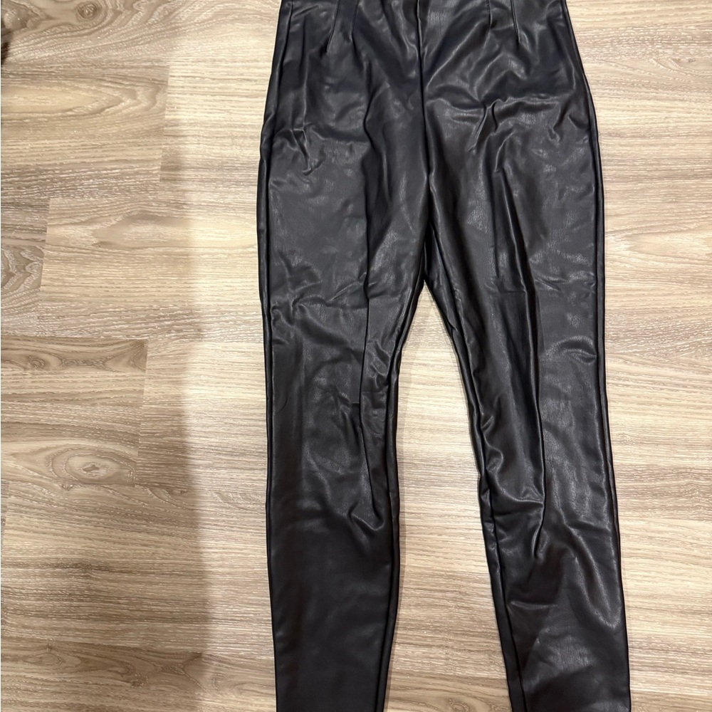 Dynamite Black Faux Leather Trousers
